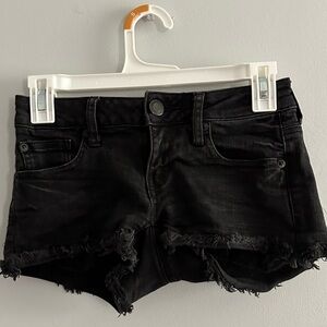 Black American Eagle Jean Shorts—Size 0